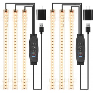 Otium LED Plant Growing lamp,3000K/6000K Full Spectrum Grow Light Strips for Indoor Plants with 3/9/12H Timer & 10 Dimmable Levels,Led Plant Lights for Green House Hydroponics Succulent (6 Bars)