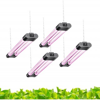 Otium 16inch 4 Pack LED Grow Lights - Linkable Grow Lights for Indoor Plants, Full Spectrum Plant Lights Plug and Hanging Design with On/Off Switch Hanging Grow Light from seedling to Flowering
