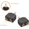 USAMS 2pcs 3.5mm Headphone Y Splitter 1 Male to 2 Female Audio Jacks for Media Players and Audio Devices 