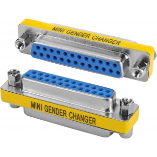 DTECH 2 Pack Gender Changers 25 Pin Female to Female Adapter DB25 Coupler, Data Transfer and Device Connection for RS232 Serial Cables