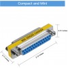 DTECH 2 Pack Gender Changers 25 Pin Female to Female Adapter DB25 Coupler, Data Transfer and Device Connection for RS232 Serial Cables