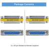 DTECH 2 Pack Gender Changers 25 Pin Female to Female Adapter DB25 Coupler, Data Transfer and Device Connection for RS232 Serial Cables