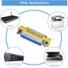 DTECH 2 Pack Gender Changers 25 Pin Female to Female Adapter DB25 Coupler, Data Transfer and Device Connection for RS232 Serial Cables
