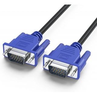 DTECH VGA to VGA Cable 6 Feet, Computer VGA Monitor Cable 1080P Full HD Male to Male Cord HD15, VGA Engineering Brade Cord for Computer PC Monitor Laptop TV Projector