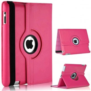 360 rotating 9.7" Colorful Patent PU leather case for Apple Ipad2 Pink