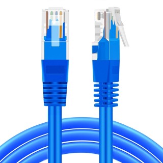DTECH Cat5e 15FT Network Ethernet data Cable, 350Mhz Internet Wire, Compatible with PC, Laptop, Modem, Router, TVs, Printer Cord, Consoles for Home and Office, Blue