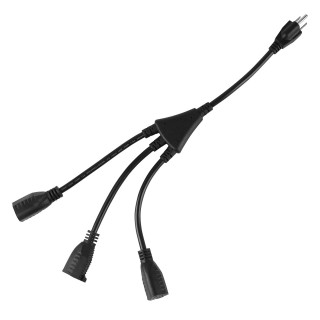 DTECH 1 to 3 Power Cord Splitter Cable, 1.5FT Indoor 3 Prong Power Strip for Halloween Lights, Christmas Decorations, Computer, Scanner, Transformer,FAN