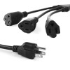 DTECH 1 to 3 Power Cord Splitter Cable, 1.5FT Indoor 3 Prong Power Strip for Halloween Lights, Christmas Decorations, Computer, Scanner, Transformer,FAN