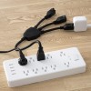 DTECH 1 to 3 Power Cord Splitter Cable, 1.5FT Indoor 3 Prong Power Strip for Halloween Lights, Christmas Decorations, Computer, Scanner, Transformer,FAN