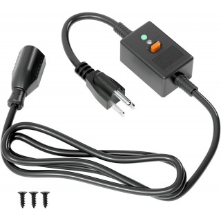 DTECH with Male and Female Connectors, 3 Prong 3-Wire 6FT Extension Cord, 125 V 15 A Leakage Protector, Indoor/Outdoor Use, Protector for Computer, Water Heater, Air Conditioner, Washing Machine