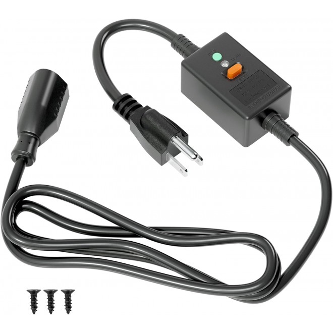 DTECH with Male and Female Connectors, 3 Prong 3-Wire 6FT Extension Cord, 125 V 15 A Leakage Protector, Indoor/Outdoor Use, Protector for Computer, Water Heater, Air Conditioner, Washing Machine