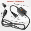 DTECH with Male and Female Connectors, 3 Prong 3-Wire 6FT Extension Cord, 125 V 15 A Leakage Protector, Indoor/Outdoor Use, Protector for Computer, Water Heater, Air Conditioner, Washing Machine