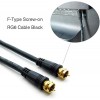 DTECH 6 Feet RG6 Coaxial Patch Cable, 2-Pack with F-Type Screw-on Gold Plated Connectors for Internet, Broadband and Digital TV Aerial, Satellite Cable Extension