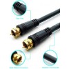 DTECH 6 Feet RG6 Coaxial Patch Cable, 2-Pack with F-Type Screw-on Gold Plated Connectors for Internet, Broadband and Digital TV Aerial, Satellite Cable Extension