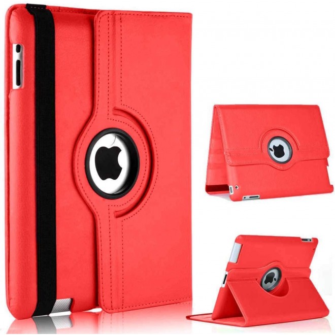 360 rotating 9.7" Colorful Patent PU leather case for Apple Ipad2  Orange