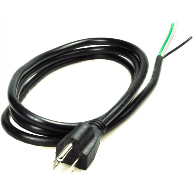 DTECH 6ft 16 Gauge 3 Prong Heavy Duty Replacement Power Supply Cord Cable 110V 115V 120V Pigtail for Universal AC Appliance, NEMA 5-15 Plug US SJT 16AWG (12A)