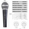 PESKI Handheld Mic, Cardioid Vocal Dynamic Microphone with 13ft Cable and ON/Off Switch, Plug-in Microphone for Karaoke Singing Machine, AMP, and Speaker 