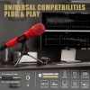 PESKI Handheld Wired Karaoke Microphone, Cardioid Dynamic Vocal Mic with 13.12ft Detachable XLR Audio Cable and ON/Off Switch, for Karaoke Singing Machine, Speakers