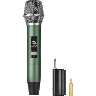 PESKI Wireless Microphones, Wireless Microphone with One-to-One Chip Connection, 40H Rechargeable Battery, 200FT Range, Plug and Play, Ergonomic Design,Less Latency Microphone for Singing, Speech, Party 