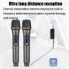 PESKI Wireless Microphones, Professional UHF Dual Microphones for Karaoke, Wireless Dynamic Microphone System Set with Rechargeable Receiver,Plug and Play, Speech, Wedding, Church, PA System 