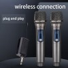 PESKI Wireless Microphones, Professional UHF Dual Microphones for Karaoke, Wireless Dynamic Microphone System Set with Rechargeable Receiver,Plug and Play, Speech, Wedding, Church, PA System 