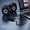 PESKI Computer Speakers for Desktop PC,Desktop Gaming Speakers,Small Computer Speakers USB Powered 3.5mm Aux Speaker for PC,Laptop,Tablet,Monitor,Phone, Black