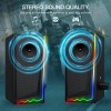 PESKI  60W Computer Speakers for Music and Gaming, Active Bluetooth 5.3, Stereo 2.0 Speakers for Desktop PC or Laptop, 3.5mm Aux RCA Input, USB-Powered, 1 Pair, Black 