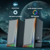 PESKI  60W Computer Speakers for Music and Gaming, Active Bluetooth 5.3, Stereo 2.0 Speakers for Desktop PC or Laptop, 3.5mm Aux RCA Input, USB-Powered, 1 Pair, Black 