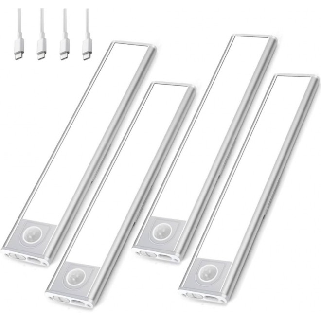 NEEWER Under Cabinet Lights, 10 LED Motion Sensor Closet Lights, Wireless - 4 Pack