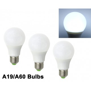 NEEWER 3pcs 60W Equivalent E26 E27 A19 LED Light 12-24V Globe RV/Boat Bulb Daylight