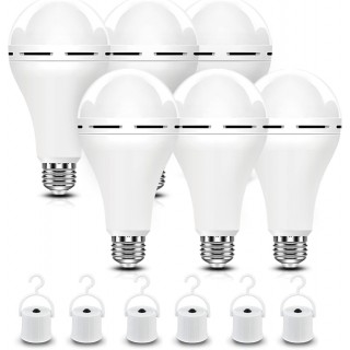 NEEWER 6 Pack Emergency LED Light Bulbs 15W Garage Lamp E27 E26 Daylight White 6500K
