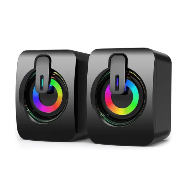 NEEWER USB Wired LED Computer Speakers Stereo Bass Subwoofer 3.5mm for Desktop PC MP3