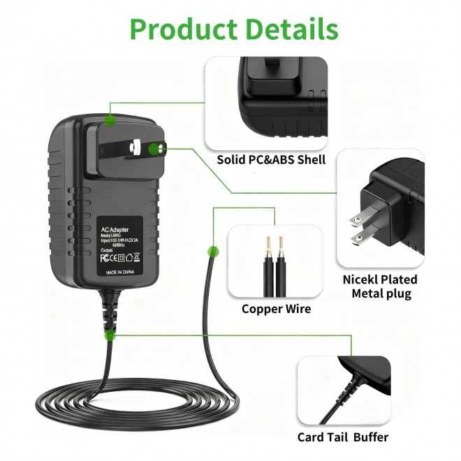 NEEWER  AC Adapter Charger For  Camera,monitor, Power Supply Cord 